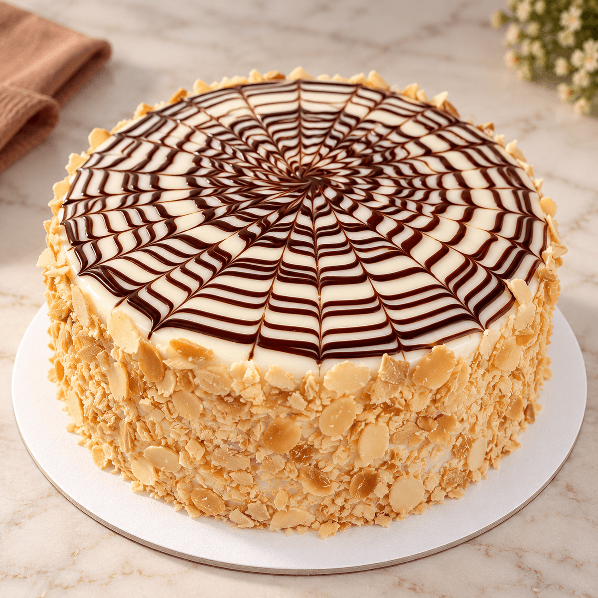 Toasted Almond Vanilla Cake — handcrafted birthday cake by The Cake Walk
