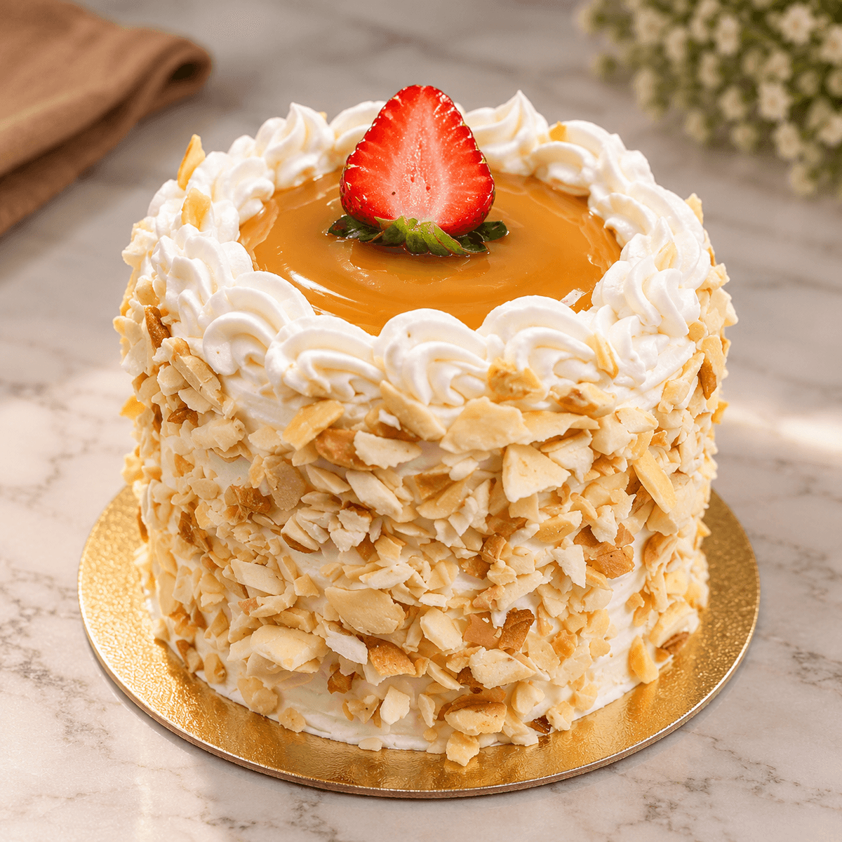 Caramel Crunch Strawberry Bento Cake — handcrafted bento cake by The Cake Walk