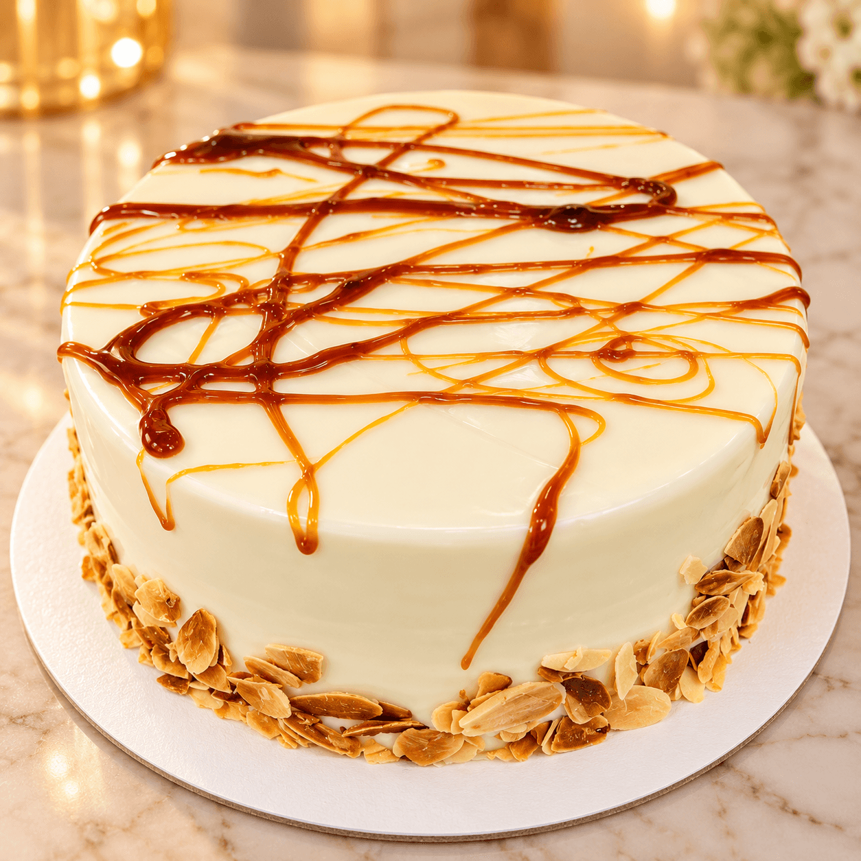 Caramel Almond Vanilla — Birthday Cake at The Cake Walk, Kaduthuruthy