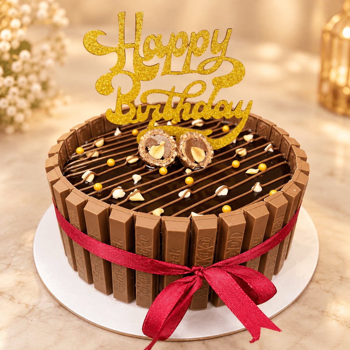 Celebration Choco KitKat Cake — handcrafted premium cake by The Cake Walk