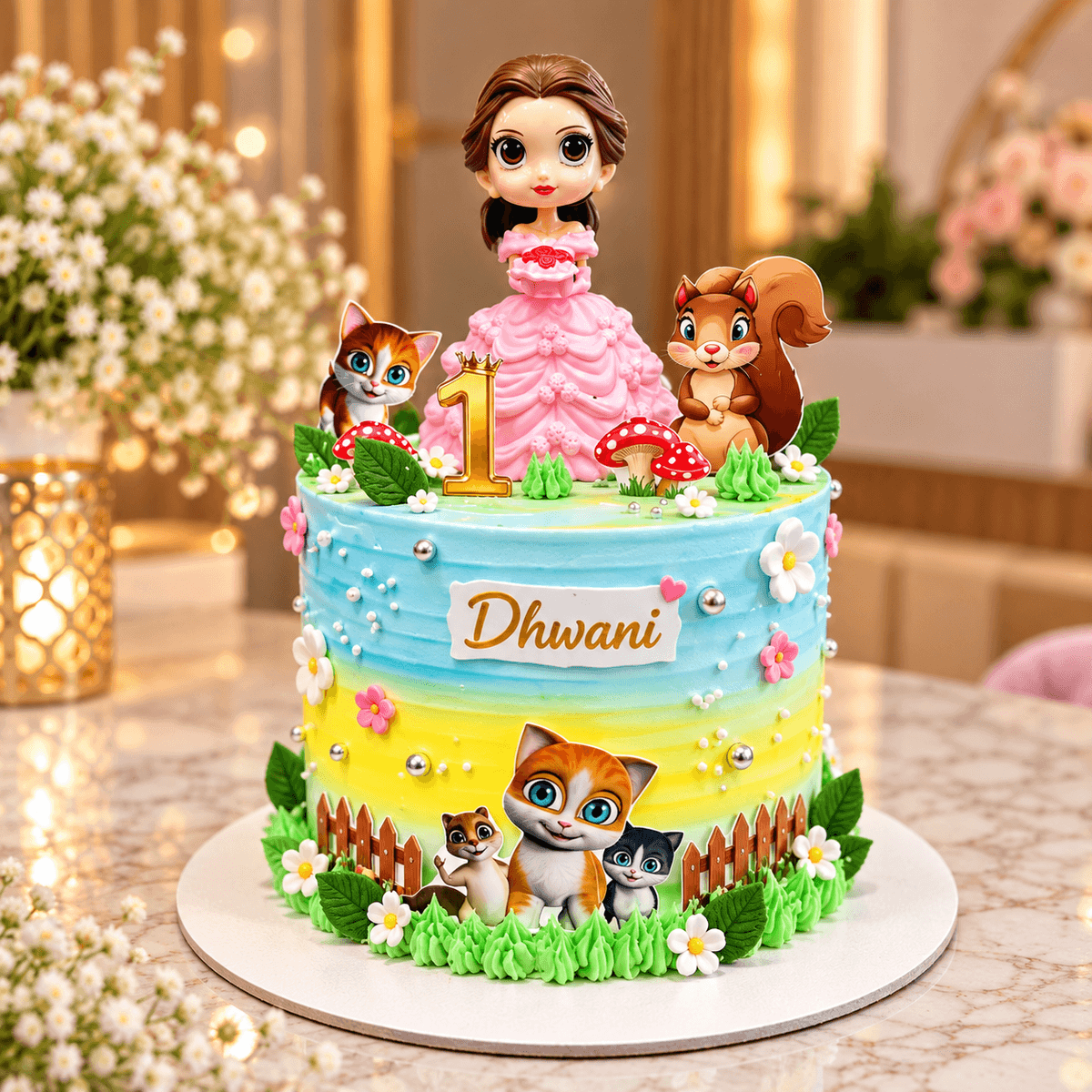 Floral Dream Celebration Cake — handcrafted custom cake by The Cake Walk