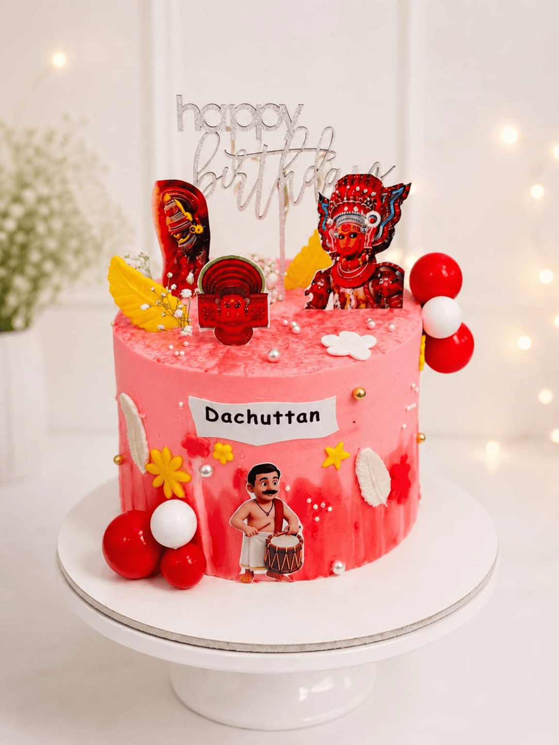 Golden Glow Birthday Cake — handcrafted custom cake by The Cake Walk