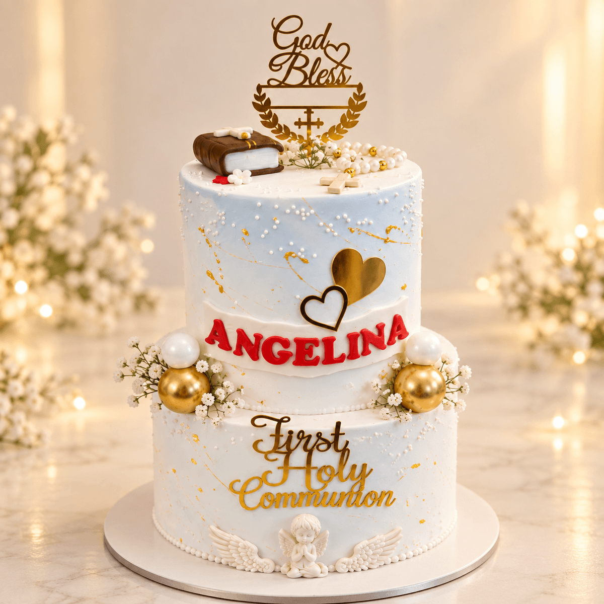 First Holy Communion Chalice Cake — handcrafted baptism cake by The Cake Walk