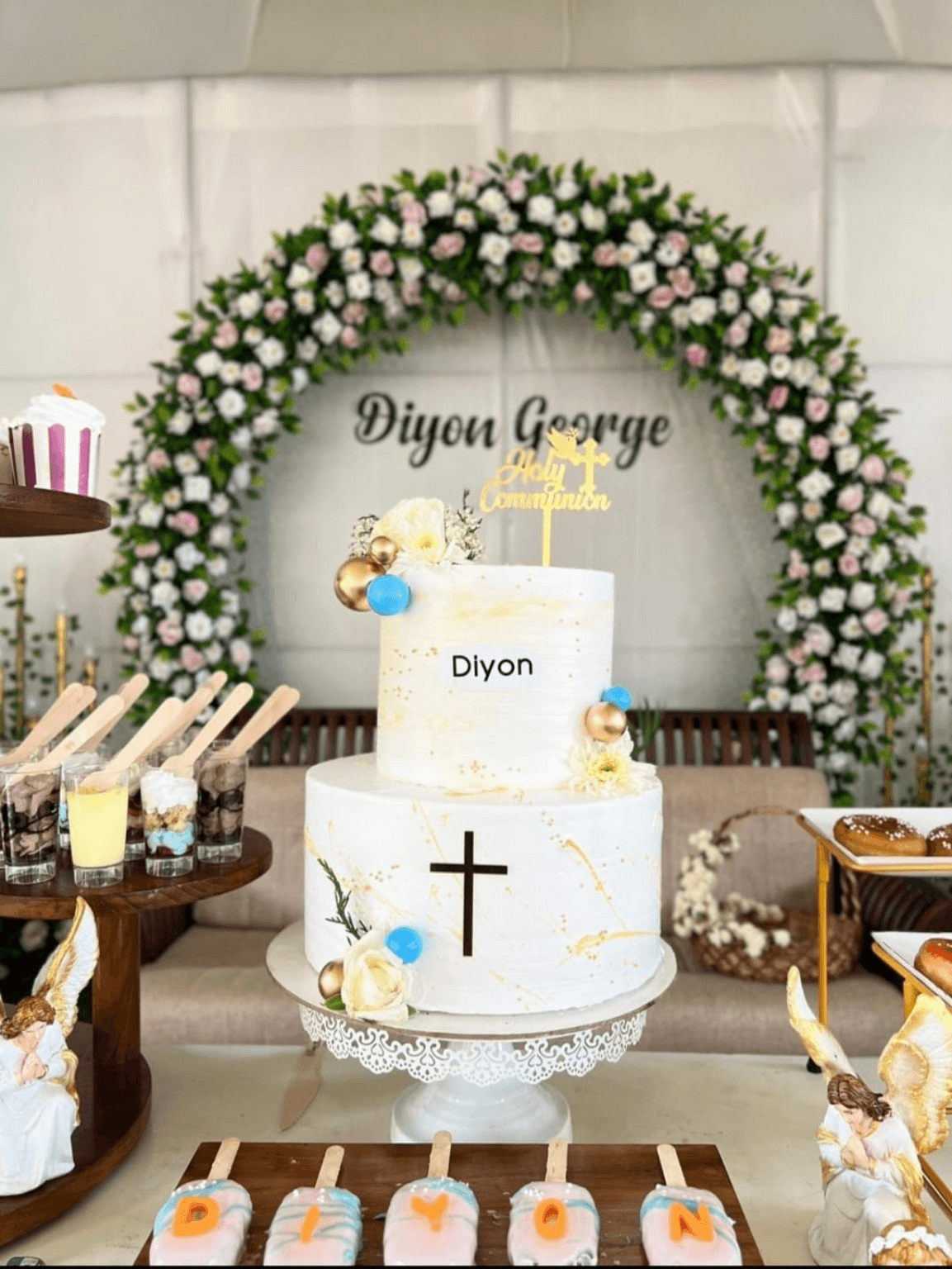 Sacred Rosary & Scripture Cake — handcrafted baptism cake by The Cake Walk