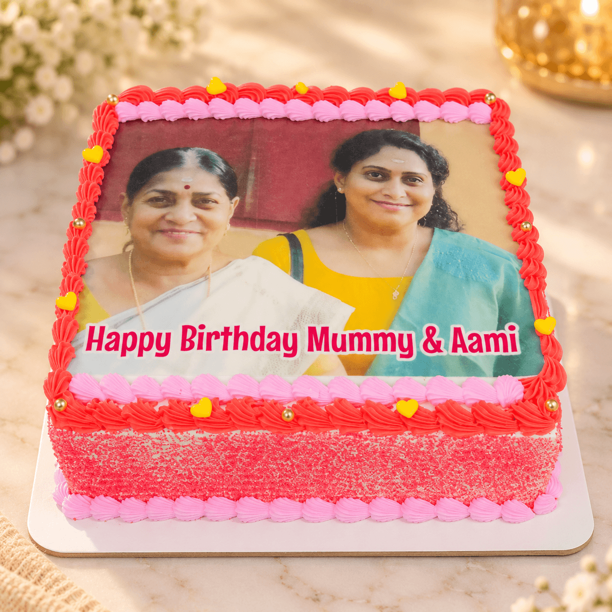 Mummy & Aami Celebration Photo Print Cake — handcrafted photo print cake by The Cake Walk