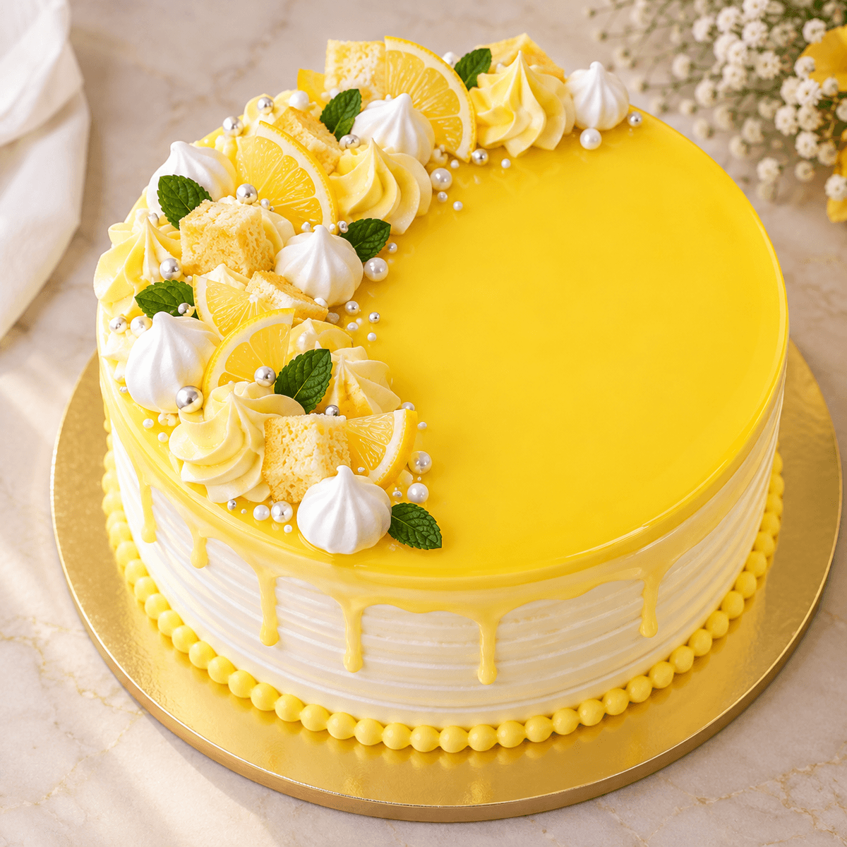 Tropical Pineapple Meringue Cake — handcrafted fruit cake by The Cake Walk