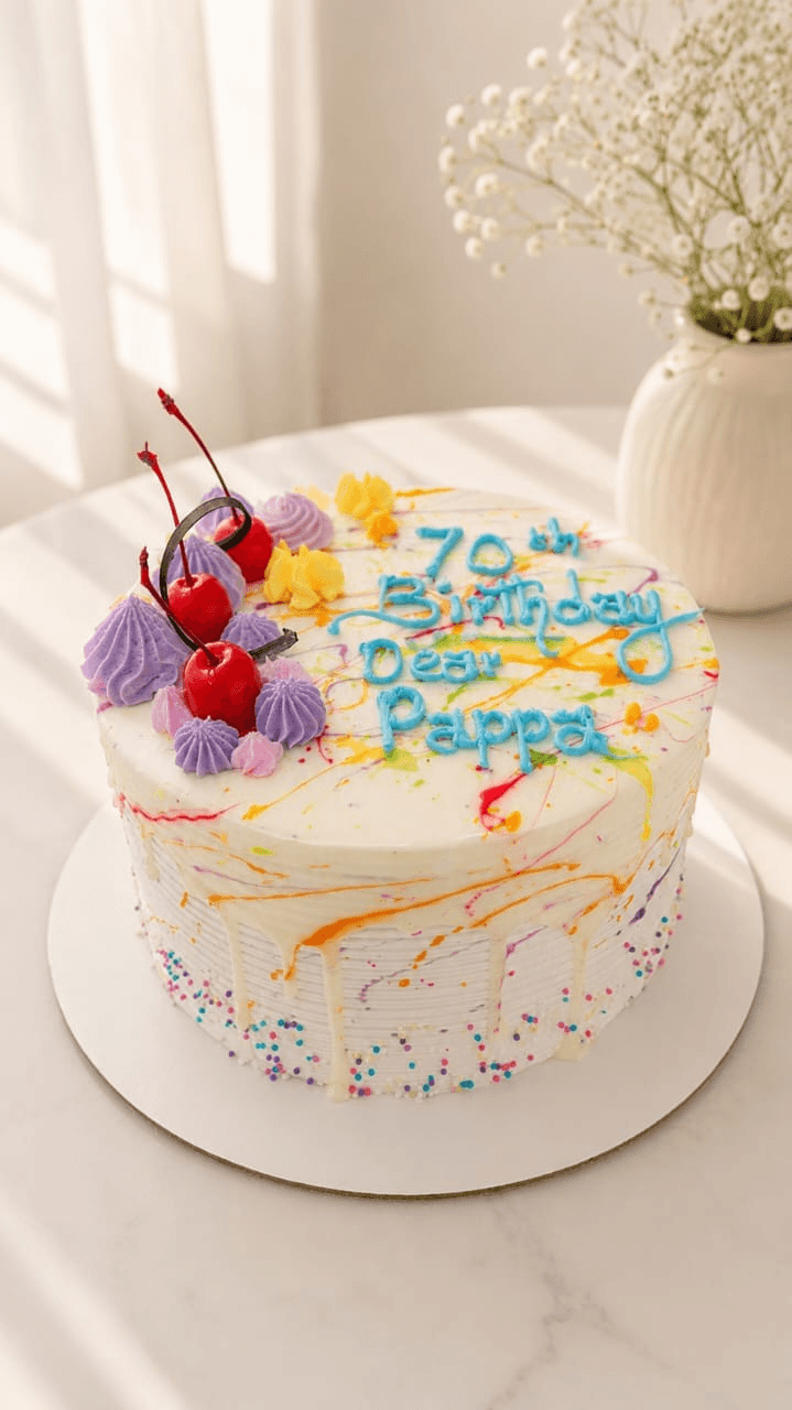 Joyful Rainbow Drip Cake — handcrafted premium cake by The Cake Walk