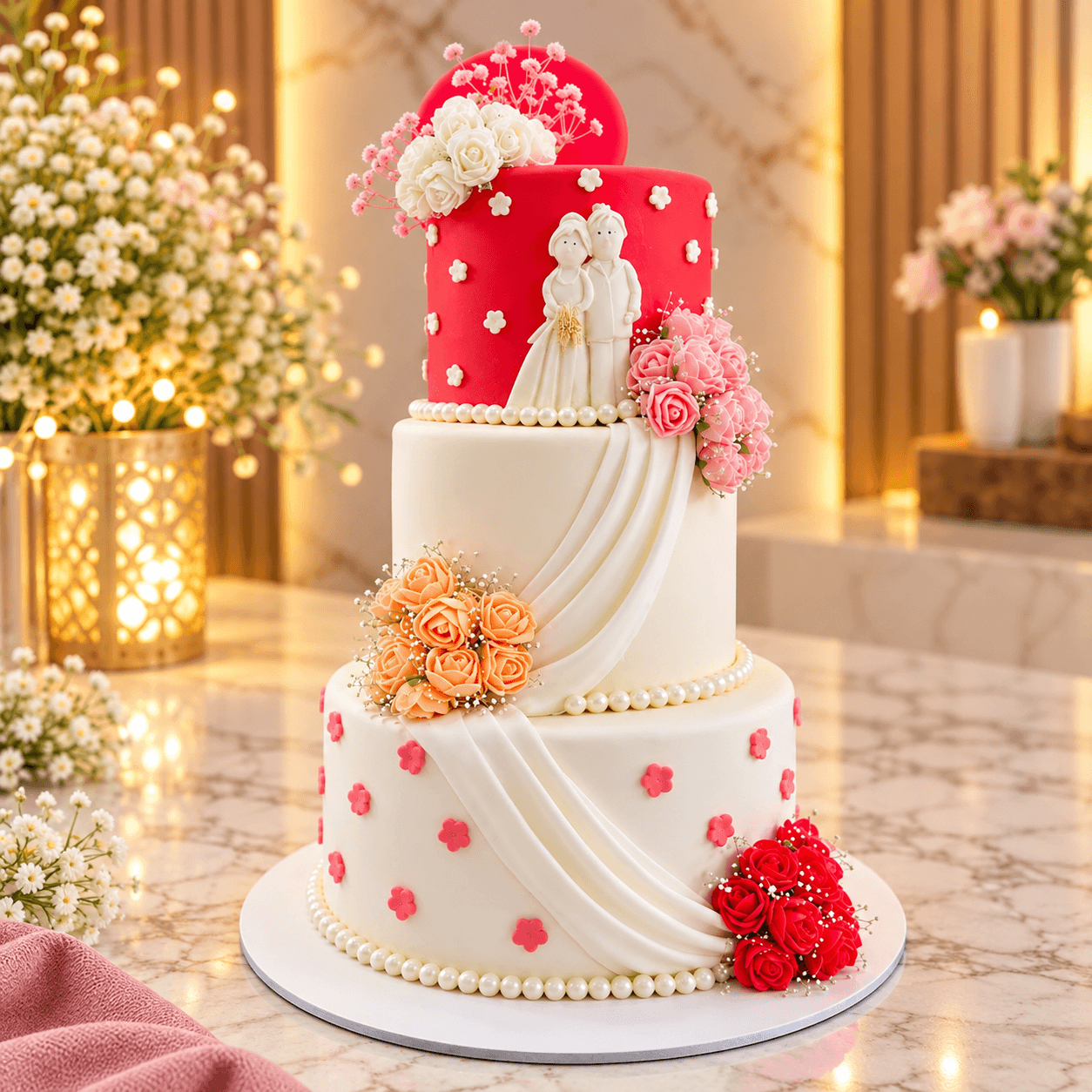 Wedding Cake — Handcrafted celebration cakes at The Cake Walk, Kaduthuruthy